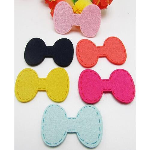 3.8cm bowknot shape padded applique 50pcs/lot garment appliques for decoration DIY hair accessories