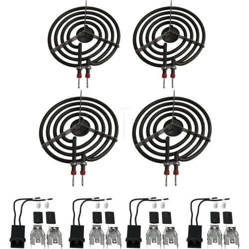 4 x Electric Stove Burner Socket Set 330031 Surface Burner Element Kits