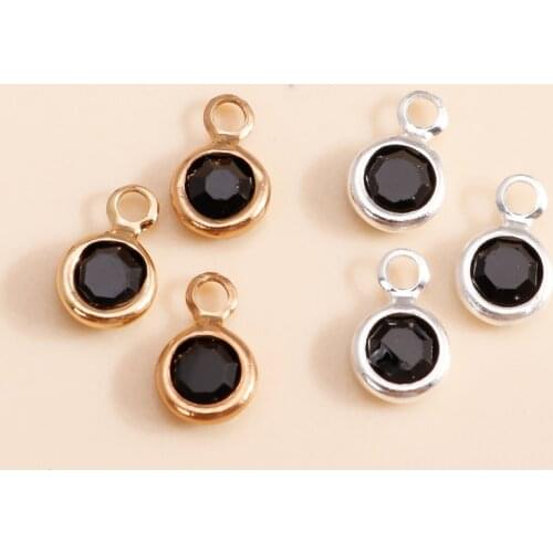 60pcs 5*8mm Crystal Mini Circle Charms Pendants for Earrings Bracelets Gold Silver Color Charms Jewelry DIY Accessories Making