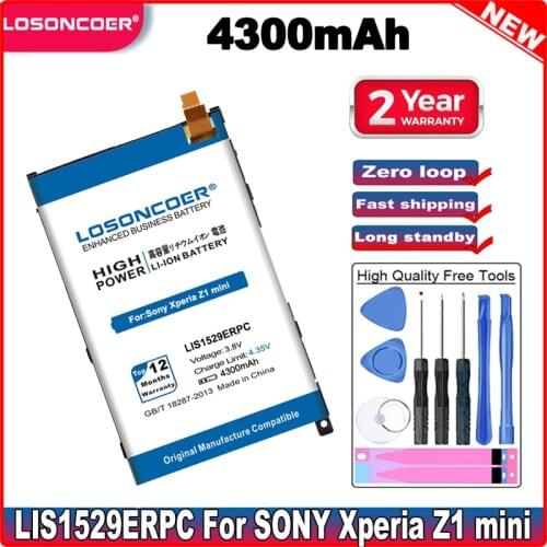 LOSONCOER 4000mAh LIS1529ERPC Battery for Original Sony Xperia Z1 Compact Mini Z1c D5503 M51w