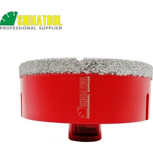 SHDIATOOL 110mm x 10mm Vacuum Brazed Diamond M14 Drilling Bit Drill Core Bit For Granite Marble Ceramic artificial stone