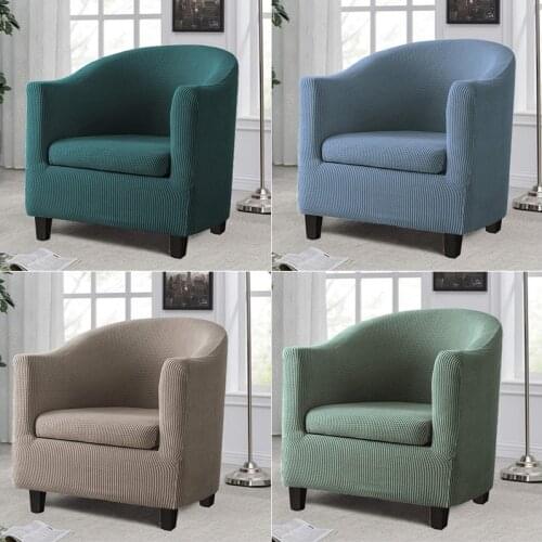 Polar Fleece Arc Seat Sofa Cover Elastic Club Couch Slipcovers for Living Room Tub Armchair Cover With Removable Cushion Covers