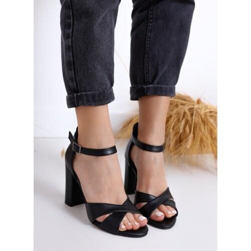 The Jany Heels Black Skin Shoes
