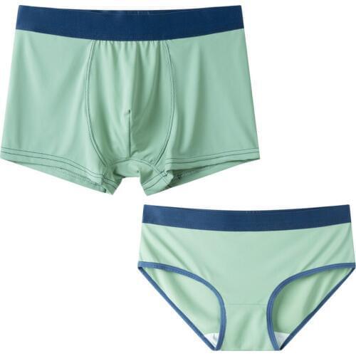 DENNYLITER New 2020 Ice Silk Seamless Lovers Underwear Men Underwear Women Soft Boxer Para Hombre Cueca Shorts Penis Boxer Homme