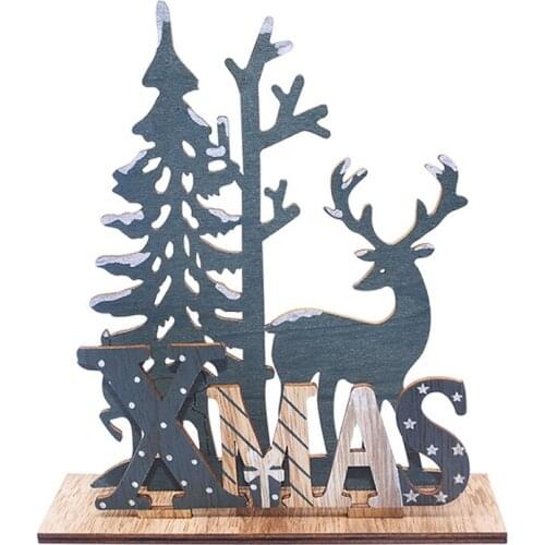 Wooden Reindeer Christmas Decoration DIY Wood Crafts Xmas Ornaments for Christmas Party Home Table Decorations New Year 2020