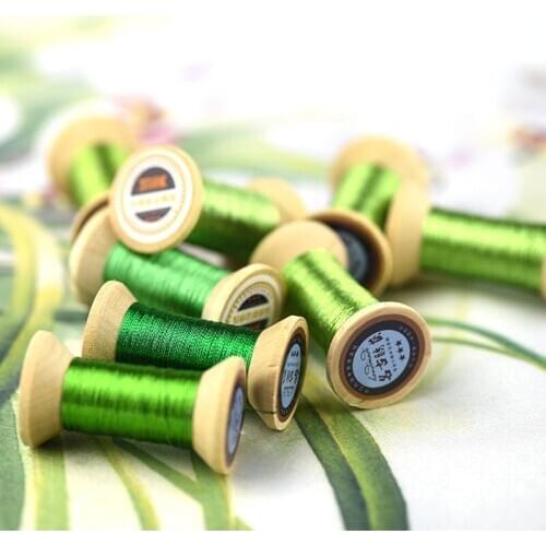 Fruit-green series of Gold thread/French embroidery thread/embroidery spool/colorful gold embroidery thread /50 meters/roll