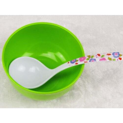 Imitation porcelain cutlery to eat spoon mamine long handle spoon spoon Japanese small spoon plastic dessert spoon. soup spoon