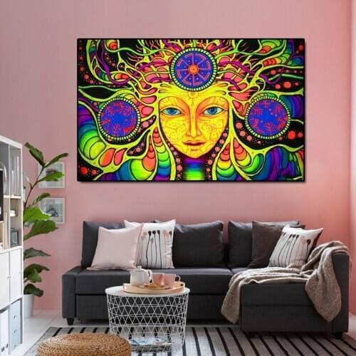 Canvas Painting abstract Colored buddhist virgin Wall Art Painting colored virgin cuadros Classical picture for living room