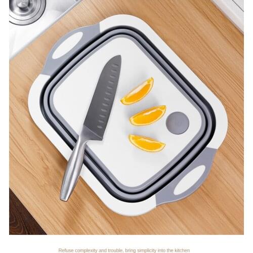 Multi-function folding basket of kitchen cutting board wholesale xiancai basins drop folding laden
