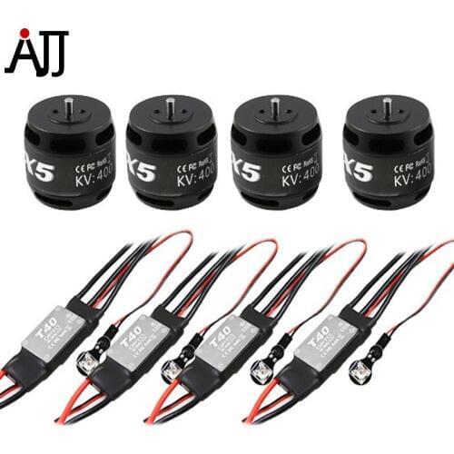 Rctimer 12N14P X5 400KV Multi-Rotor Brushless Motor and T40 40A ESC Speed Controllers Combo kit 4 Sets X5-T40-C4