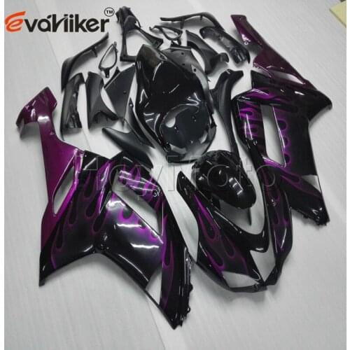 Motorcycle Fairings hull for ZX6R 2007 2008 purple flames ZX-6R 07 08 ABS Plastic fairings H3