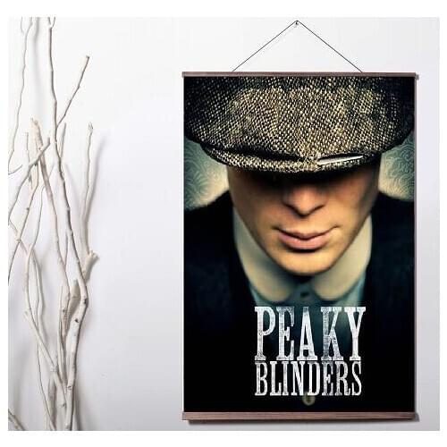 Peaky Blinders Minimalist TV Series Art Canvas print poster decoration painting with solid wood hanging scroll