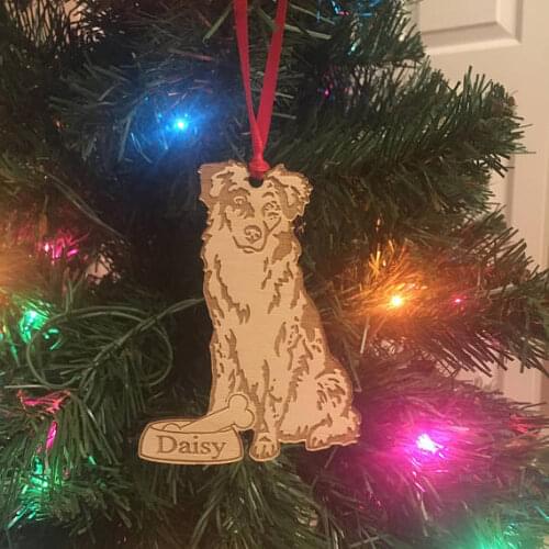 Personalized Dog Ornament Dog Lover Gift Australian Shepherd Christmas Ornament Christmas Holiday Ornament