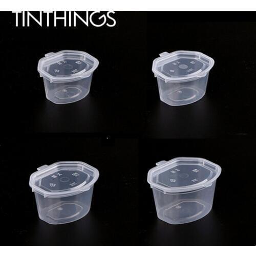 1000 pcs Plastic Sauce cups Disposable Seasoning Chutney Flavor Spice box lid Takeaway small mini Plastic box 1/1.5/2/3oz