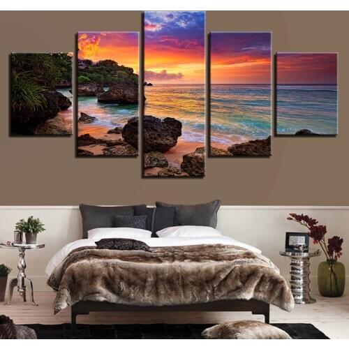 Full Square/Round Drill 5D DIY diamond painting 5pc Sea sunset Pictures mosaic Diamond Embroidery Wall Arts J0876