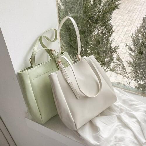 PU Leather Casual Tote Bag Korea Fashion Large Capaticy Handbags Women High Quality Travel Shoulder Bag Female Portable Hand Bag