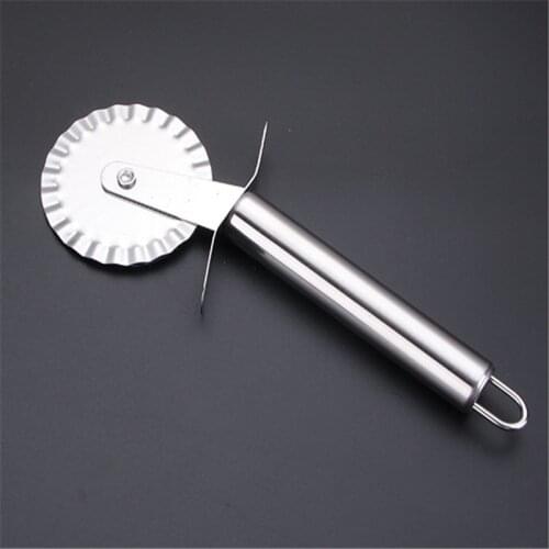 Stainless Steel Pizza Cutter Double Roll Pizza Cutter Pastry Pasta Dough Crimper Kitchen Pizza Tool