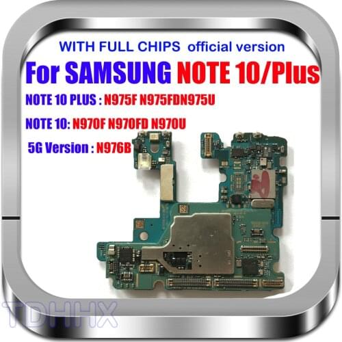 Unlocked Motherboard For Samsung Galaxy Note 10 N970F N970FD N970U NOTE 10 Plus N975F N975U N975FD 256GB Android Logic Board
