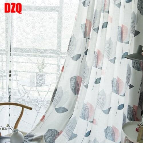 Modern boutique curtains for living dining room bedroom simple bamboo cloth printing curtain fabric