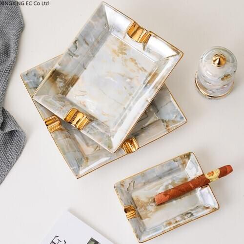 Light Luxury Ceramic Ashtray European-style Simple Modern Creative Personality Trend Nordic Home Decoration Decoration Modern