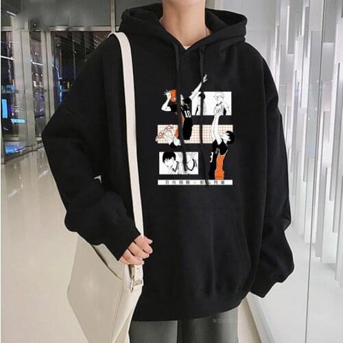 Hinata Shoyo/Oikawa Tooru Haikyuu Anime Hoodies Men Harajuku Japan Manga Volleyball Club Winter Keep Warm Patchwork Sweatshirts