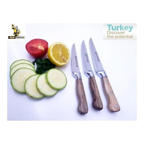 Turkish Store Steel Kitchen Sharp HandMade Knife Slicer Set Durable knives Vegatable knife Cooking Мутфак Экмек Себзе Бычак