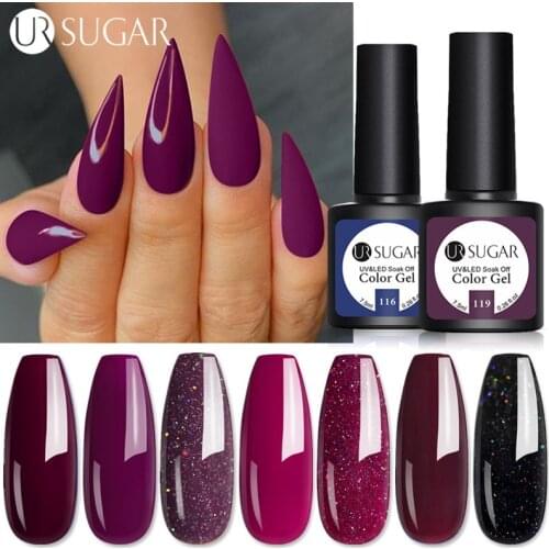 UR SUGAR 7.5ml Nail Gel Polish Semi Permanent Gel Varnish Base Top Coat UV LED Gel Varnish Soak Off Nail Art Gel Nail Polish
