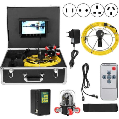 F9809 30m/50m 9in Pipe Inspection Video Camera Drain Sewer Pipeline Industrial Endoscope Support Rotating Camera