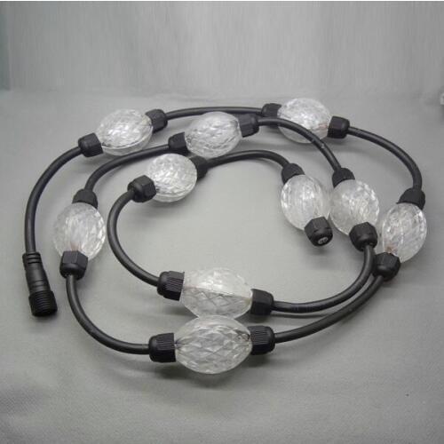 WS2811 addressable 3D 35mm diameter full color clear ball;DC12V;1.44W;double sided 3pcs 5050 leds each side;40pcs/string;IP54