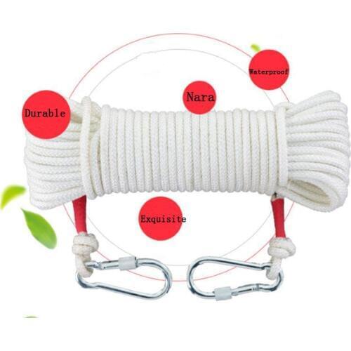 10M Fire Safety Rope Self-rescue Downhill Household Escape Rope Climbing Insurance Safety Rope Wire Core Fire Double Hook DFS045