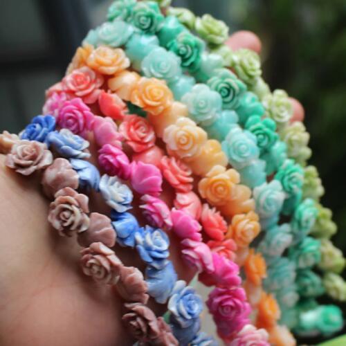 10Pieces 15mm Double colored Camelia Artificial Coral beads Coral flower beads Cabochon Multi- color for Jewelry making