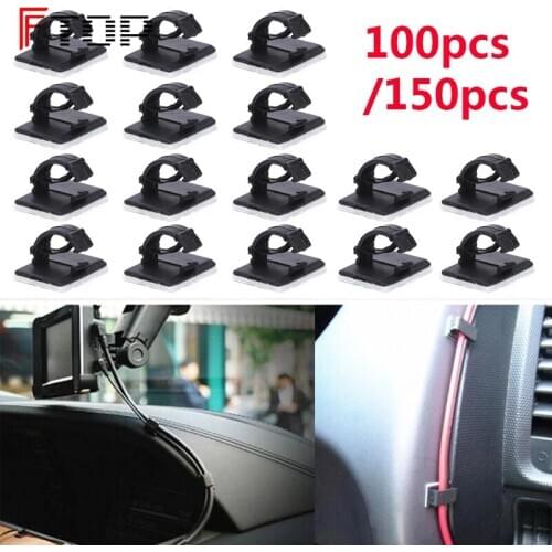 100/150Pcs Self-Adhesive Car Cable Fixed Clip Car Dvr Gps Data Cable Light Cord Fixing Organizer Wire Harness Clamp