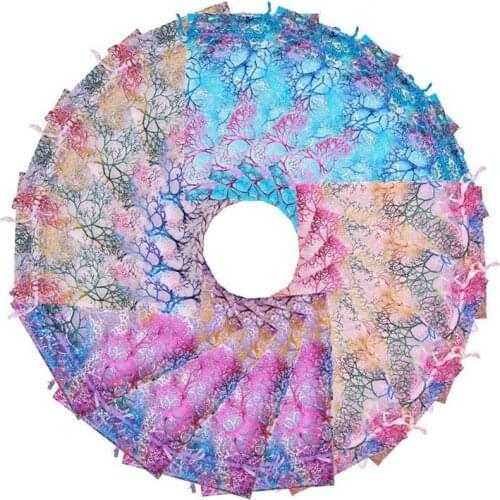 100PCS Colorful Coral Bronzing Gift Candy Bag Christmas Packaging Mesh Bag Organza Drawstring Bags