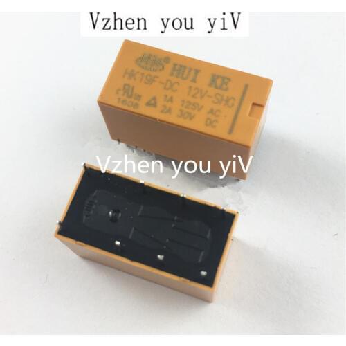 2pcs/DC12V SHG Coil DPDT 8 Pin 2NO 2NC Mini Power Relays PCB Type HK19F Yellow