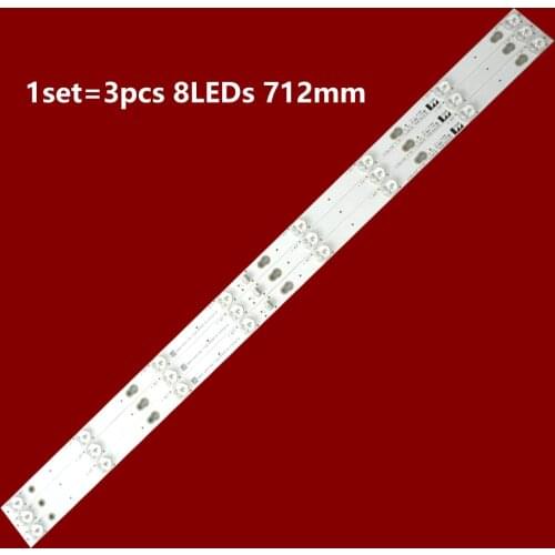 3pcs/kit 8Lamp 712mm LED Backlight bar For TCL 39inch TV 39s4900