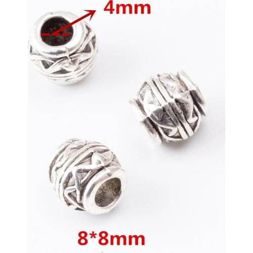 30 pcs/lot Fashion zinc alloy Metal Large Hole Beads charms DIY European Bracelet jewelry Fittings making 6858