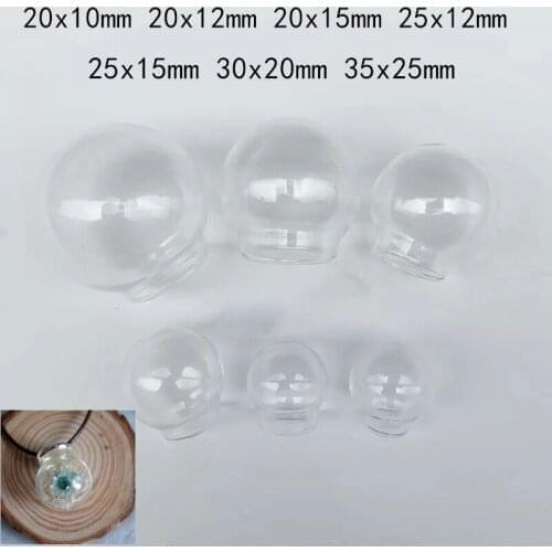 300pcs Mix Size Round glass globe bubble cover dome locket vial pendant glass bottle vial bottle fashion jewelry accessories