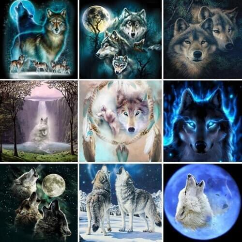 40/50/60 Diamond Painting Animal Wolf Leopard Full Square Drill 5D DIY Embroidery Animals Mosaic Sale Rhinestone Art Home Decor