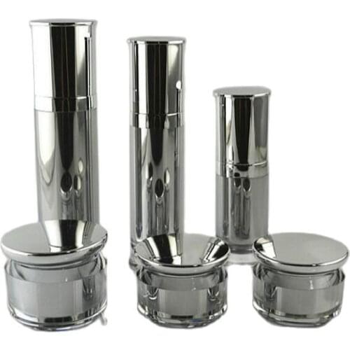 80ml shiny mirror silver/gold acrylic/plastic press pump bottlle for lotion/emulsion/foundation/serum/mist sprayer/skin care