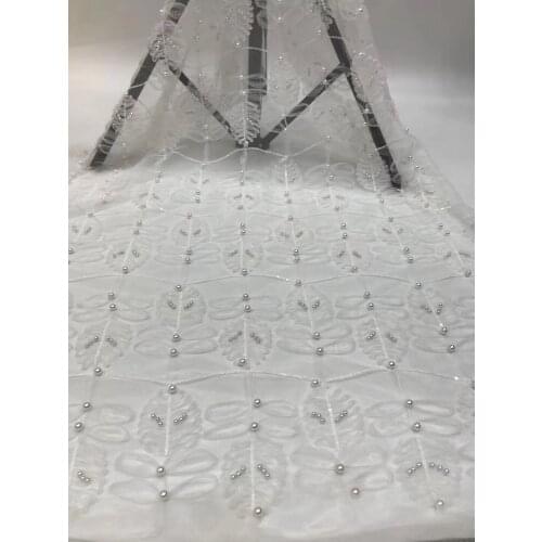 African Lace Fabric 2021 High-quality Lace French Mesh Embroidered Tulle Lace Fabric For Nigerian Wedding Dress D37501