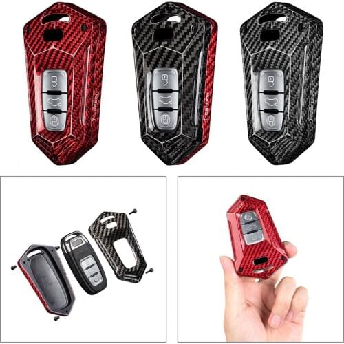 Carbon Fiber Car Keyless Fob Case Cover Smart Remote Key Housing Shell For Audi A4 A5 A6 A6 A7 S5 S7 RS Universal