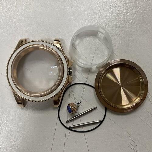 For Mingzhu 2813 Rose Gold Watch Case 40MM Stainless Steel for Miyota 8215 8200 821A Watch Movement