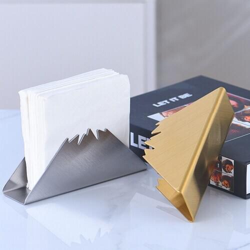 Napkin Paper Holder Gold Silver Metal Tissue Clip Sheet Paper Stand Hotel Kitchen Restaurant Table Serviette Dispenser