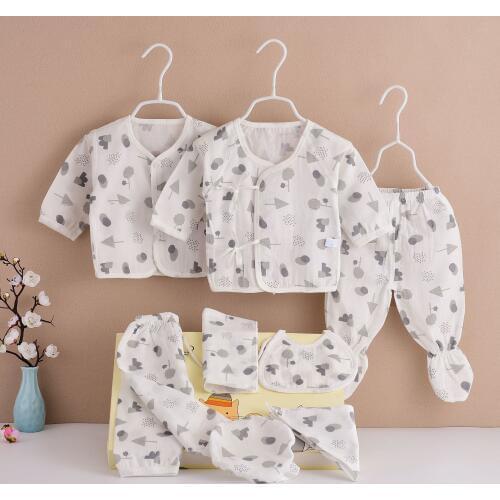 New Fashion (8pcs/set) Muslin Newborn Baby 0-3M Clothing Set Gift Baby Boy/Girl Clothes 100% Cotton Grooming & Healthcare Kits