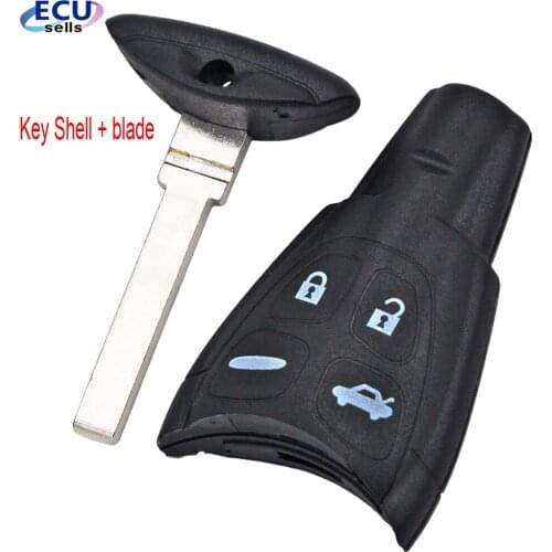 4 Button Remote Car Key Shell For SAAB 93 95 9-3 9-5 WF 2003-2007 Auto Key Accessories With Uncut Blade HU101