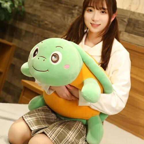 Lovely turtle plush toy pumpkin design cartoon tortoise soft doll throw pillow decoration birthday gift h0788