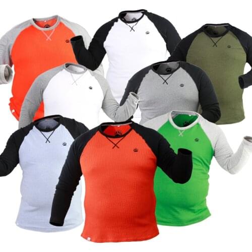Gay Bear Claw Paw Mens O-Neck Cotton Plus Size Long Sleeve Tees Autumn Winter Warm T-shirts Basic Pullover 8 Colors M L XL XXL