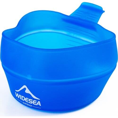 250ml Camping Soft Folding Cup Camping Cookware Tableware Portable Handle Outdoor Water Cup Pocket Bowl Travel Coffee Mug Hiking