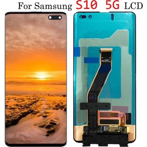6.7" AMOLED LCD For SAMSUNG S10 5G LCD G977N Display SM-G977U Touch Screen Digitizer For SAMSUNG Galaxy S10 5G LCD G977 LCD