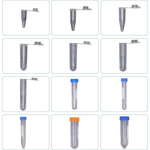 RBCFHI Home Garden Storage Clear Plastic Bottles Centrifuge Tube Transparent Bottles Container With Cap Polypropylene Vials Tube